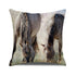 Horse Pattern Pillow Cover Running Horses Cotton Linen Square Cushion Cover Standard Pillowcase for Men Women Home Decorative Sofa Armchair Bedroom Livingroom Farmhouse 45x45CM