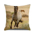 Horse Pattern Pillow Cover Running Horses Cotton Linen Square Cushion Cover Standard Pillowcase for Men Women Home Decorative Sofa Armchair Bedroom Livingroom Farmhouse 45x45CM