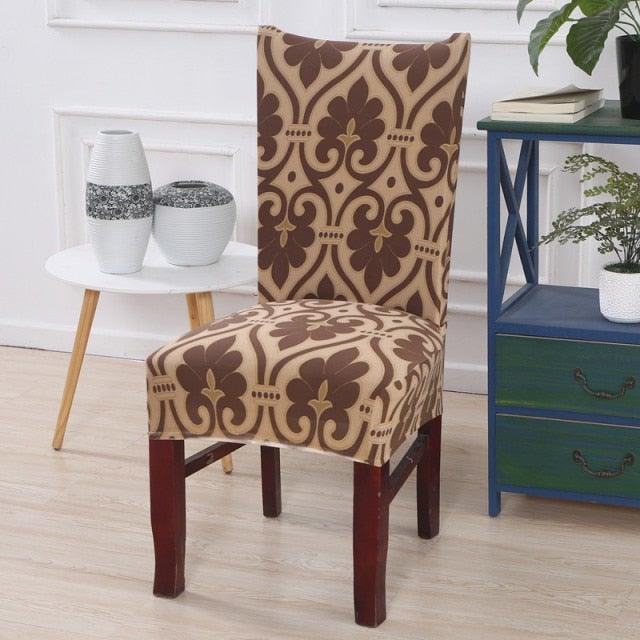 Housmife Printed Stretch Chair Cover Big Elastic Seat Chair Covers Slipcovers Restaurant Banquet Home Dining Party Decoration Stretch Spandex Removable Washable Anti-dust Seat Slipcover  Protector for Hotel Office Ceremony Banquet