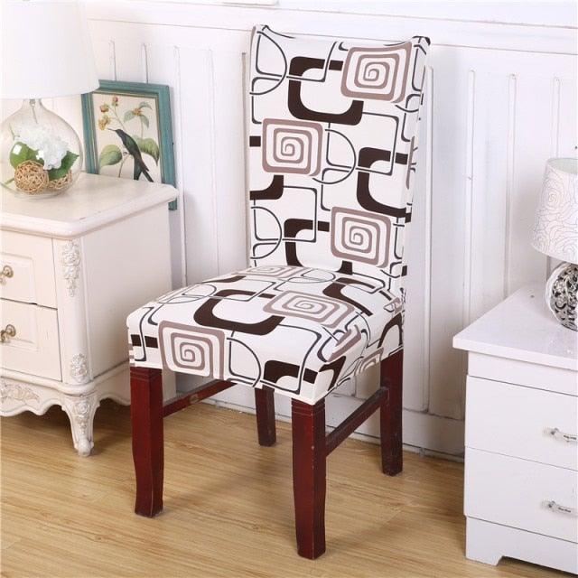 Housmife Printed Stretch Chair Cover Big Elastic Seat Chair Covers Slipcovers Restaurant Banquet Home Dining Party Decoration Stretch Spandex Removable Washable Anti-dust Seat Slipcover  Protector for Hotel Office Ceremony Banquet