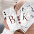 Initial Letter A Z Fashion Phone Case For iPhone 13 Pro Max 11 Pro Max 12 Pro Max 12 Mini 13Mini Luxury Letter Texture Screen Camera Protection Shockproof Soft Bumper Soft Cover