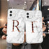 Initial Letter A Z Fashion Phone Case For iPhone 13 Pro Max 11 Pro Max 12 Pro Max 12 Mini 13Mini Luxury Letter Texture Screen Camera Protection Shockproof Soft Bumper Soft Cover