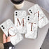 Initial Letter A Z Fashion Phone Case For iPhone 13 Pro Max 11 Pro Max 12 Pro Max 12 Mini 13Mini Luxury Letter Texture Screen Camera Protection Shockproof Soft Bumper Soft Cover