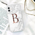 Initial Letter A Z Fashion Phone Case For iPhone 13 Pro Max 11 Pro Max 12 Pro Max 12 Mini 13Mini Luxury Letter Texture Screen Camera Protection Shockproof Soft Bumper Soft Cover