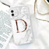 Initial Letter A Z Fashion Phone Case For iPhone 13 Pro Max 11 Pro Max 12 Pro Max 12 Mini 13Mini Luxury Letter Texture Screen Camera Protection Shockproof Soft Bumper Soft Cover