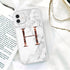 Initial Letter A Z Fashion Phone Case For iPhone 13 Pro Max 11 Pro Max 12 Pro Max 12 Mini 13Mini Luxury Letter Texture Screen Camera Protection Shockproof Soft Bumper Soft Cover