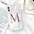 Initial Letter A Z Fashion Phone Case For iPhone 13 Pro Max 11 Pro Max 12 Pro Max 12 Mini 13Mini Luxury Letter Texture Screen Camera Protection Shockproof Soft Bumper Soft Cover