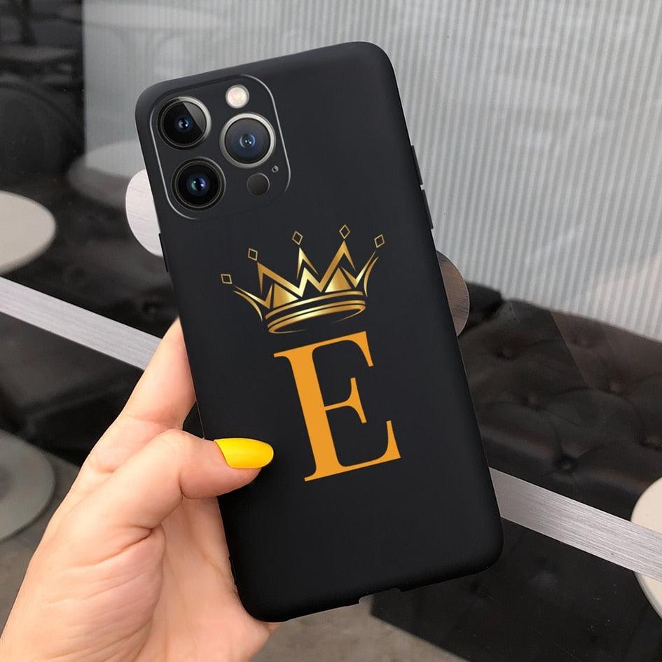 Initial Letter A Z Phone Case Lightweight Shockproof Anti-Scratch Protective Phone Case For iPhone 13 Pro Cover Cute Initial Letters Couple Phone Cases For iPhone13 13 Pro Mini Max Simple Letter Pattern Light-Wight Protective Bumper Cover for iPhone