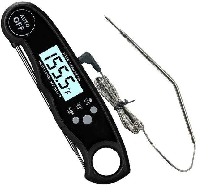 Instant Read Meat Thermometer Upgraded Instant Read Meat Thermometer 2-in-1 Ultra Fast Digital Meat Thermometer for Cooking Oven Safe Food Thermometer Waterproof Ultra Fast Digital Food Water Milk Thermometer for Outdoor Cooking BBQ and Kitchen
