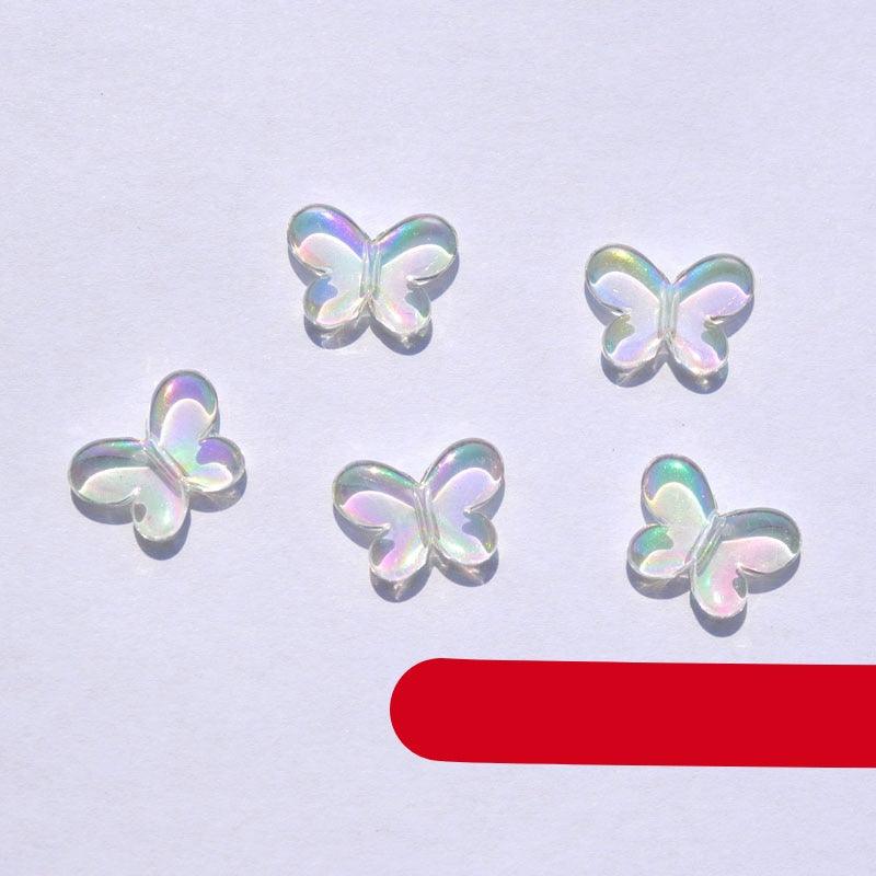 Jewelry Accessories Transparent Acrylic Cute Butterfly Beads 17MM Multi Color Plated Spacer Bracelet Making Departments Lampwork Glass Beads Butterfly Charm Beads for  Earrings Hairpin Bracelet Jewelry Making Handmade Accessories