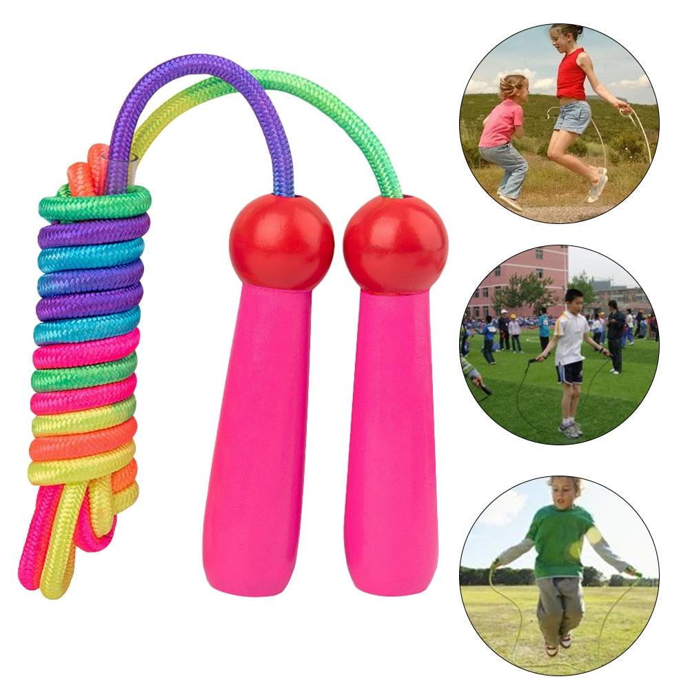 Jumping Wooden Handle Ergonomic School Adjustable Length Portable Training Skipping Rope Indoor Outdoor Wooden Handle Jumping Ropes Adjustable Skipping Rope For Boys And Girls Fitness Exercise Outdoor Activity 2.4m