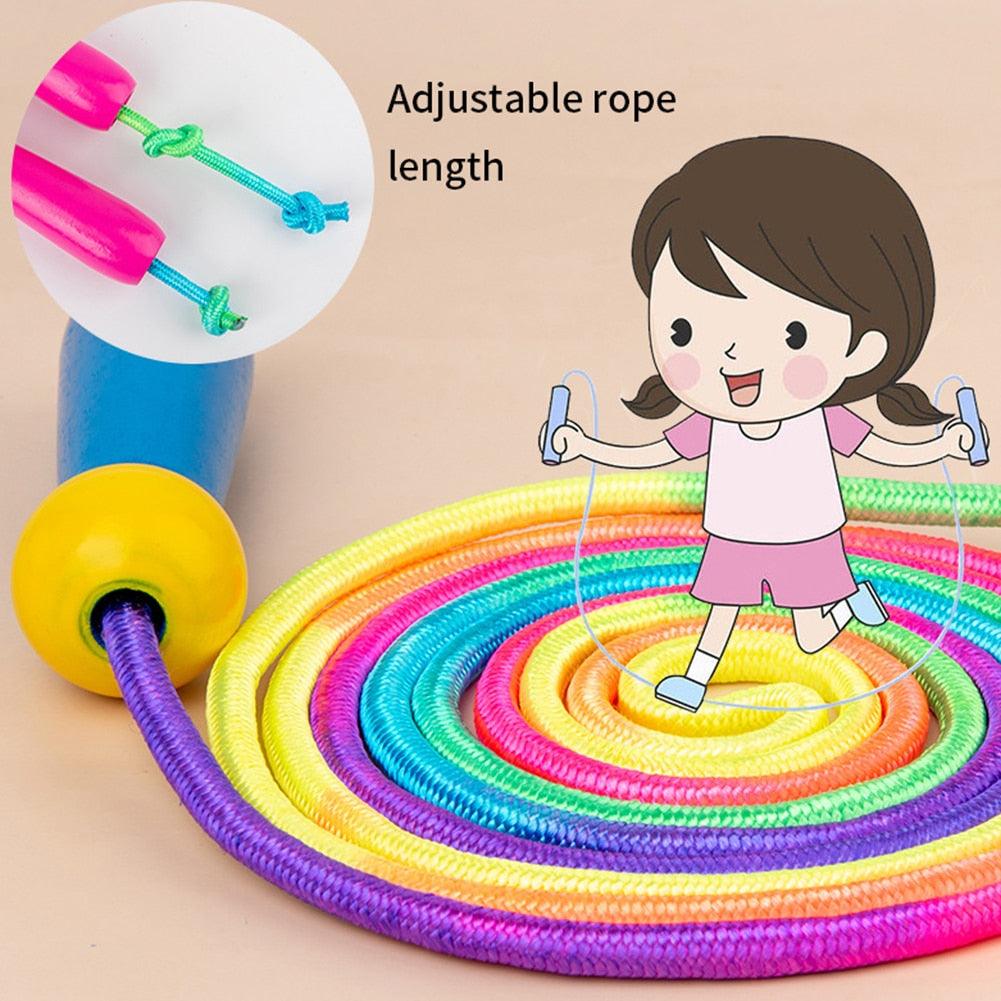 Jumping Wooden Handle Ergonomic School Adjustable Length Portable Training Skipping Rope Indoor Outdoor Wooden Handle Jumping Ropes Adjustable Skipping Rope For Boys And Girls Fitness Exercise Outdoor Activity 2.4m