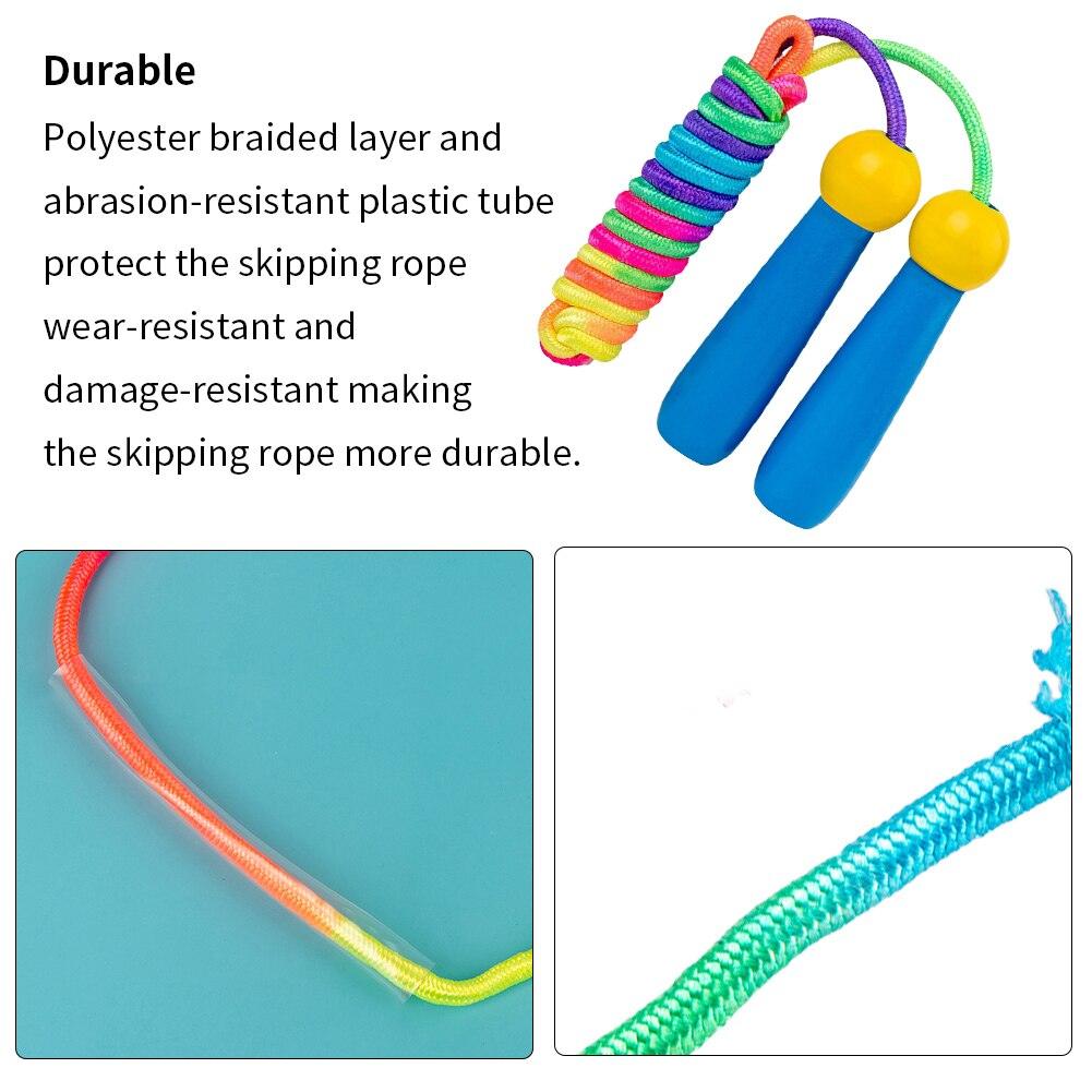 Jumping Wooden Handle Ergonomic School Adjustable Length Portable Training Skipping Rope Indoor Outdoor Wooden Handle Jumping Ropes Adjustable Skipping Rope For Boys And Girls Fitness Exercise Outdoor Activity 2.4m