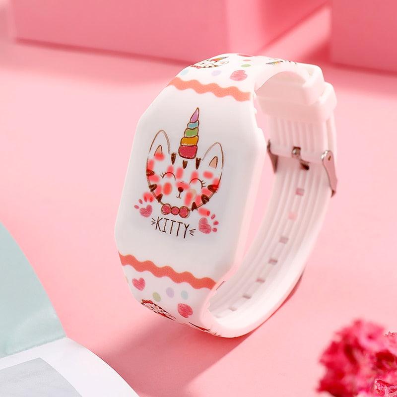 Kids Digital Watches Cute Mermaid Unicorn Dinosaur Dolphin Childern Christmas Electronic Cartoon Cute Outdoor Kids Lightweight Watches Comfortable Wrist Watch Gifts For Boys Girls