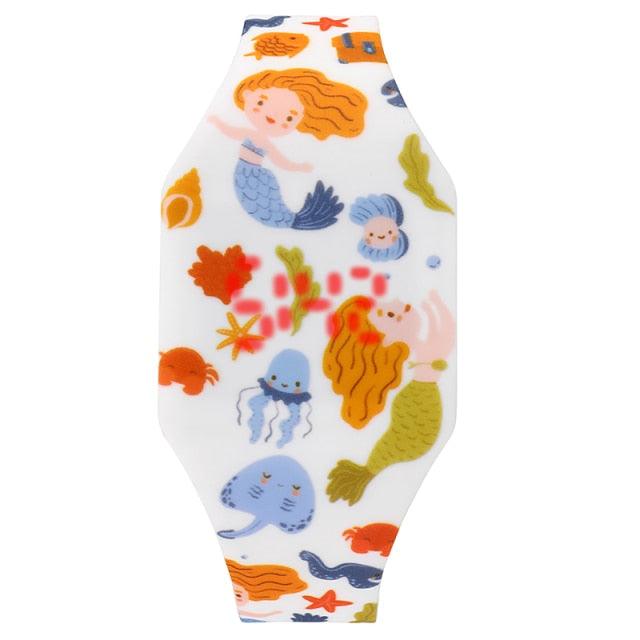 Kids Digital Watches Cute Mermaid Unicorn Dinosaur Dolphin Childern Christmas Electronic Cartoon Cute Outdoor Kids Lightweight Watches Comfortable Wrist Watch Gifts For Boys Girls