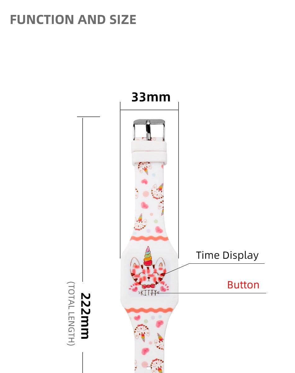 Kids Digital Watches Cute Mermaid Unicorn Dinosaur Dolphin Childern Christmas Electronic Cartoon Cute Outdoor Kids Lightweight Watches Comfortable Wrist Watch Gifts For Boys Girls