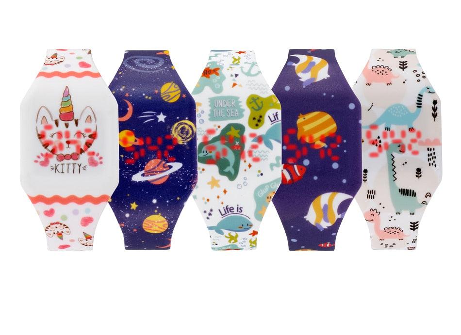 Kids Digital Watches Cute Mermaid Unicorn Dinosaur Dolphin Childern Christmas Electronic Cartoon Cute Outdoor Kids Lightweight Watches Comfortable Wrist Watch Gifts For Boys Girls