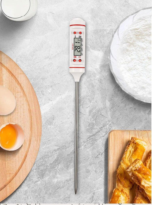 Kitchen Digital BBQ Food Thermometer Meat Cake Candy Fry Grill Dinning Household Waterproof Instant Read Meat Thermometer for Cooking Digital Food Thermometer For Cooking IP67 Waterproof Kitchen Thermometer Probe With Cooking Thermometer Oven Tool