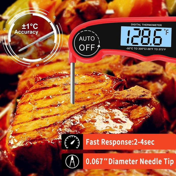 Kitchen Thermometer Waterproof Kitchen Food Cooking Thermometer with Backlight LCD Best Super Fast Electric Meat Thermometer Probe for BBQ Grilling Smoker Baking Meat Water Milk Cooking Probe BBQ Electronic Oven Waterproof Kitchen Tools