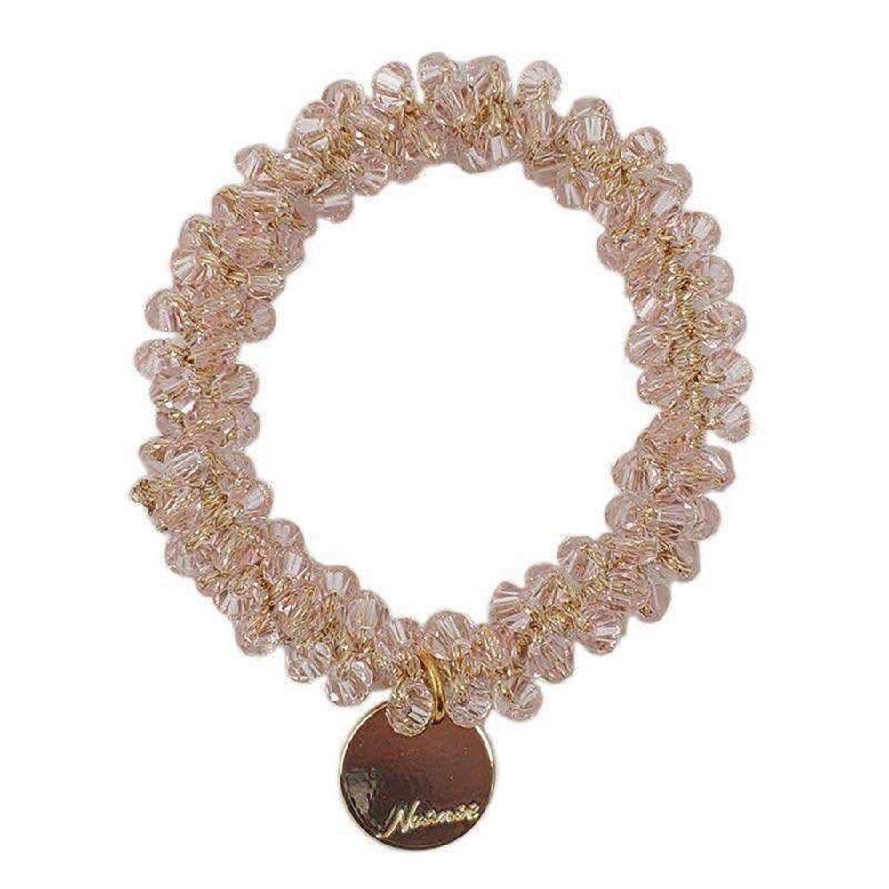 Ladies Pearl Multicolor Beads Hair Tie Elastic Hair Rope Simple Metal Sheets Scrunchies Ponytail Holders Hair Accessories for Women and Girls