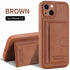 Leather Card Bracket Case for iPhone 14 Plus 13 12 11 Pro Max Bumper Bank Pocket Holder Shockproof Protective Camera Cover Leather Case for iPhone with Slim Wallet Card Holder - STEVVEX Gadgets - 1006, Beautiful Phone Case, Black Phone Case, Elegant Phone Case, Fashion Phone Case, Leather Phone Case, Man Phone Case, Modern Phone Case, Phone Case, Phone Case For Iphone, Popular Phone Case, Strong Phone Case, Stylish Phone Case, Wallet Phone Case, Women Phone Case - Stevvex.com
