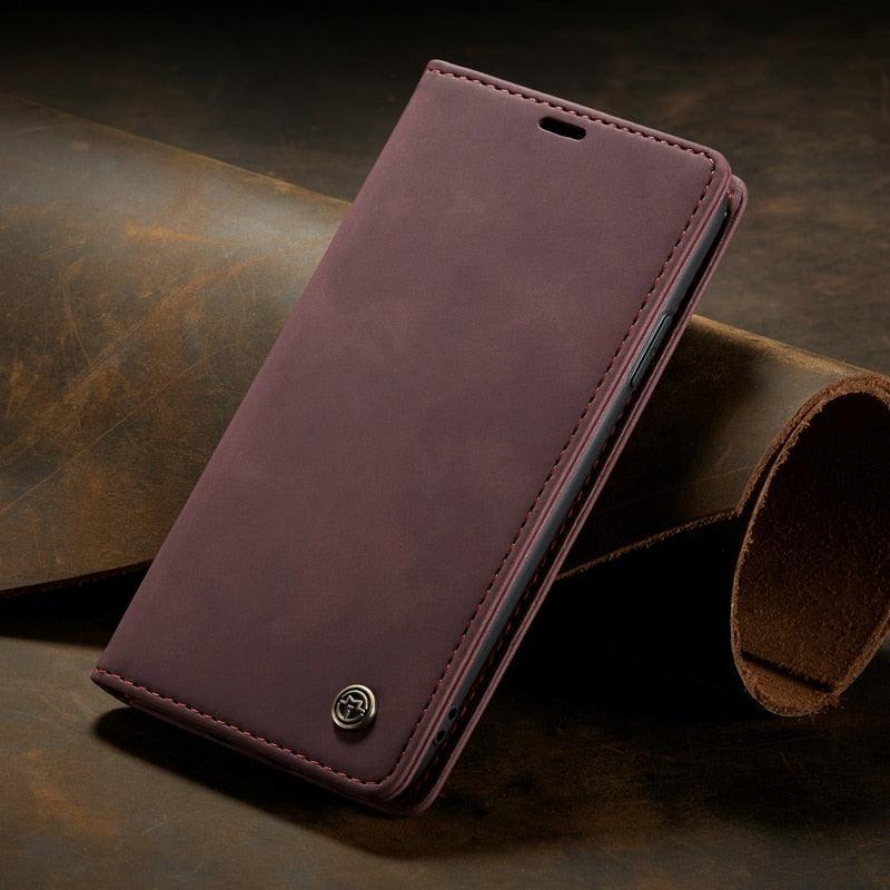 Leather Case For iPhone 14 13 11 12 Mini Pro XS XR Max Luxury Magnetic Flip Phone Case For iPhone Business Classic Wallet Cover Leather Magnetic Flip Back Stand Case/Cover