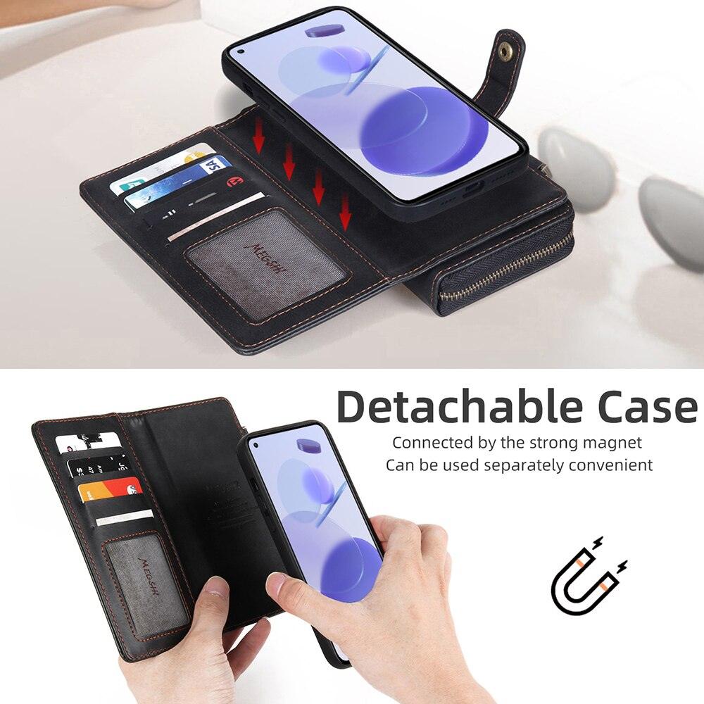 Leather Cell Phone Case For XiaoMi 10 10Pro 11Lite 11T 12 12Pro 5G Poco X3 X4 Pro NFC RedMi Note 8 9 10 11 Strong Magnetic Flip Cover with Card Holders and Perfect Protection