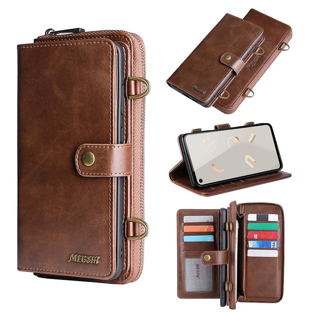 Leather Cell Phone Case For XiaoMi 10 10Pro 11Lite 11T 12 12Pro 5G Poco X3 X4 Pro NFC RedMi Note 8 9 10 11 Strong Magnetic Flip Cover with Card Holders and Perfect Protection
