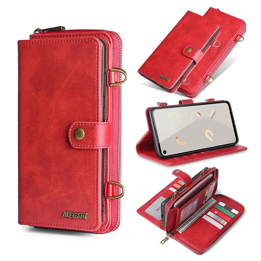 Leather Cell Phone Case For XiaoMi 10 10Pro 11Lite 11T 12 12Pro 5G Poco X3 X4 Pro NFC RedMi Note 8 9 10 11 Strong Magnetic Flip Cover with Card Holders and Perfect Protection