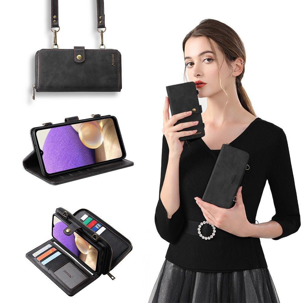 Leather Cell Phone Case For XiaoMi 10 10Pro 11Lite 11T 12 12Pro 5G Poco X3 X4 Pro NFC RedMi Note 8 9 10 11 Strong Magnetic Flip Cover with Card Holders and Perfect Protection