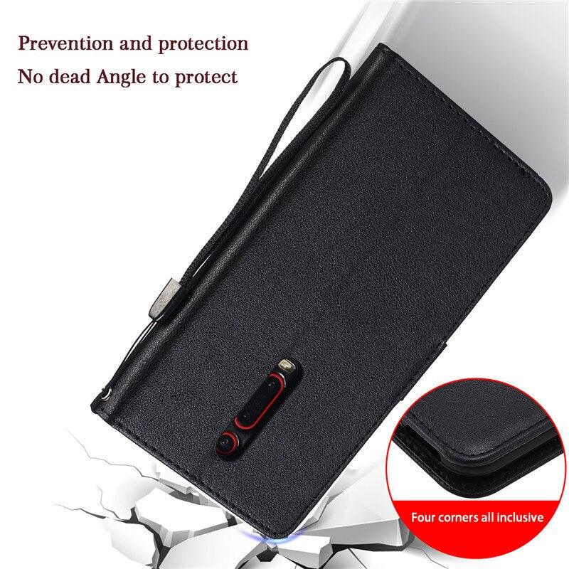 Leather Flip Case Built in Card Holder Magnetic Closure Protective Cover For Xiaomi Mi 9T Leather Case on For Xiaomi Mi 9T mi9t pro Redmi K 20 K20 Pro Case Cover Classic Flip Wallet Phone Cases