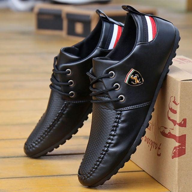 Leather Non Slip Mens Driving Shoes Spring And Autumn Breathable Men's Business Classic Sports Flat Low Sneaker Lace-up Fashion Walking Sneakers