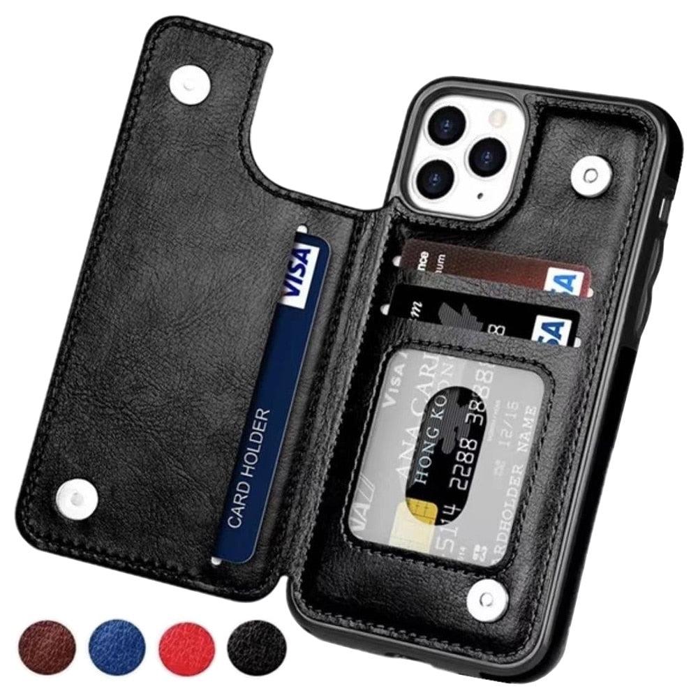 Leather Retro Card Holder Flip Cover for iPhone 11 12 13 14 Pro Max Mini Wallet Case iPhone 11 PU Leather Flip Cover Wallet Case For iPhone