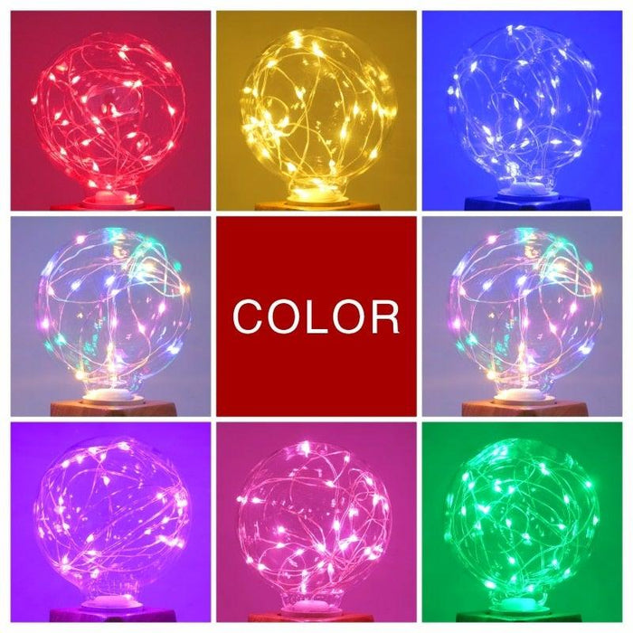 LED Edison String Light Bulb Colorful RGB Lighting Copper Bulb Home Decor Holiday Night Light Lamp Base For Festivals Party Bar Events Home Decor
