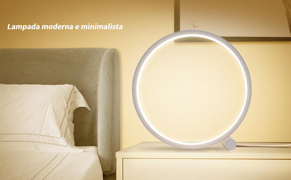 LED Table Lamp Bedroom Bedside Lamp Round Acrylic Living Room Lamp Reading Lamp Black/white Touch Control Dimmable Night Light Decorative Table Lamp Cute Study Lamps for Bedroom Décor