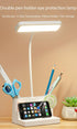 LED Table Lamp With Pen Storage Eye Protection Stepless Dimming Desk Lamp Study Children Smart LED Bedside Lamp Light Decorative Table Lamp Cute Study Lamps for Bedroom Décor