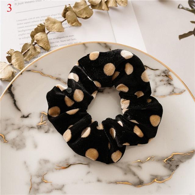 Leopard Velvet Scrunchies Hair Accessories For Women Girl Elastic Hair Ring Hair tie Ponytail Holder Rubber Hair Band Ponytail Holder Accessories for Women And Girls