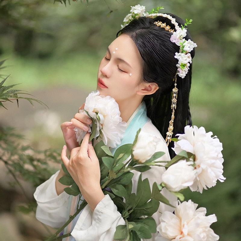 Long Tassel Headbands Hairband Simulated Pearl Leaf Tiaras and Crowns Forehead Jewelry for Women Girls Hair Accessories  Hair Band Headpiece Classic Hair Accessories Soft Sister Crown