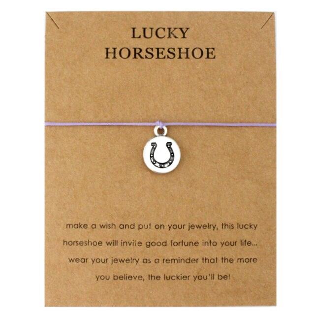 Lucky Horseshoe Charms Bracelets Lock Heart Love Key Adjustable Handmade Jewelry Women Boys Men String Wave Bracelets For Women Girls Handmade Waterproof Adjustable Beautiful Mini Beach Bracelets