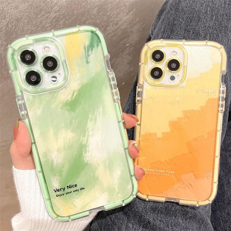 Luminous Art Abstract Phone Case For iPhone 13 12 11 Pro Max Transparent Silicone Shockproof Bumper Cover  Floral Girly Transparent Phone Case Glow In Dark iphone case