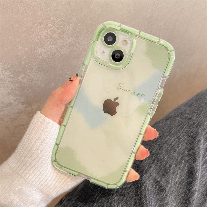 Luminous Art Abstract Phone Case For iPhone 13 12 11 Pro Max Transparent Silicone Shockproof Bumper Cover  Floral Girly Transparent Phone Case Glow In Dark iphone case