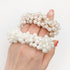 Luxury Big Elegant White Pearl Hair Ties Beads Girls Scrunchies Rubber Bands Ponytail Holders Hair Accessories Elastic Hair Band Ponytail Holder Accessories for Women