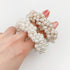 Luxury Big Elegant White Pearl Hair Ties Beads Girls Scrunchies Rubber Bands Ponytail Holders Hair Accessories Elastic Hair Band Ponytail Holder Accessories for Women