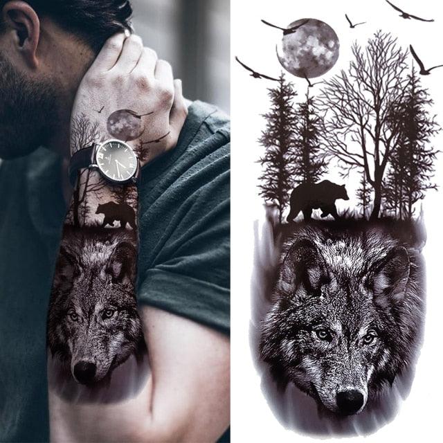 Luxury Black Forest Tiger Wolf Tattoo Sticker Temporary Tattoo Animals Colorful Big Tattoo Stickers For Mens Womens - STEVVEX Beauty - 103, 3D Tattoo, Animal Tattoo, Arm Tattoo, Back Tattoo, Beauty, Big Tattoo, Black Tattoos, Body Tattoo, Colorful Tattoo, Fashion Tattoo, Flower Tattoo, Large Tattoo, Leg Tattoo, Lion Tattoo, Luxury Tattoo, Men Tattoo, Mens Tattoo, Party Tattoo, Realistic Tattoo, Stylish Tattoo, Tattoo, Tiger Tattoo, Waterproof Tattoo, Wolf Tattoo, Women Tattoo, Womens Tattoo - Stevvex.com