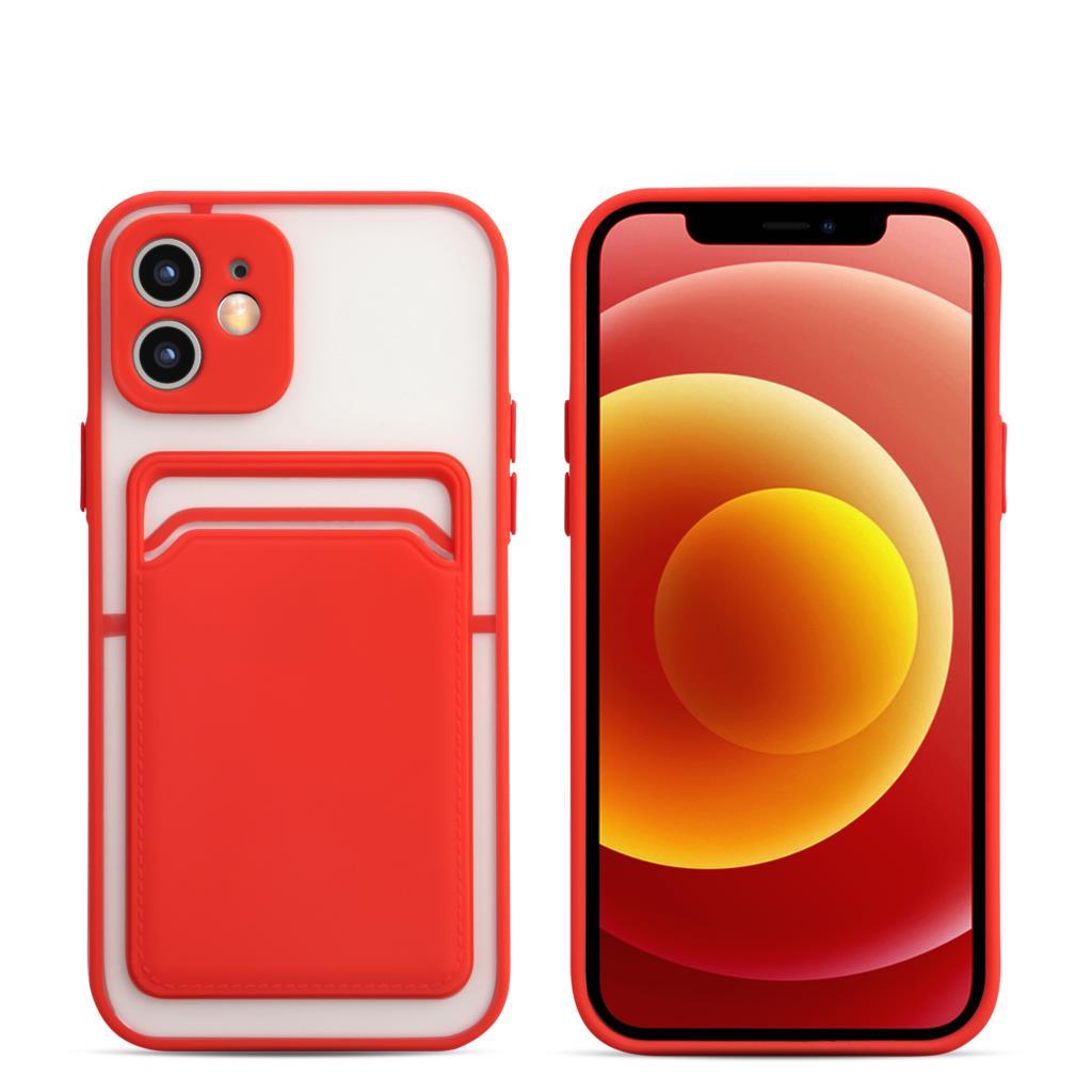 Luxury Card Holder Wallet Case For iPhone 11 Pro Max 12 Mini X XR 7 8 Plus XS Max Hard Solid Color Clear Protection Cover  Soft Silicone Shockproof Back Cover