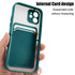 Luxury Card Holder Wallet Case For iPhone 11 Pro Max 12 Mini X XR 7 8 Plus XS Max Hard Solid Color Clear Protection Cover  Soft Silicone Shockproof Back Cover