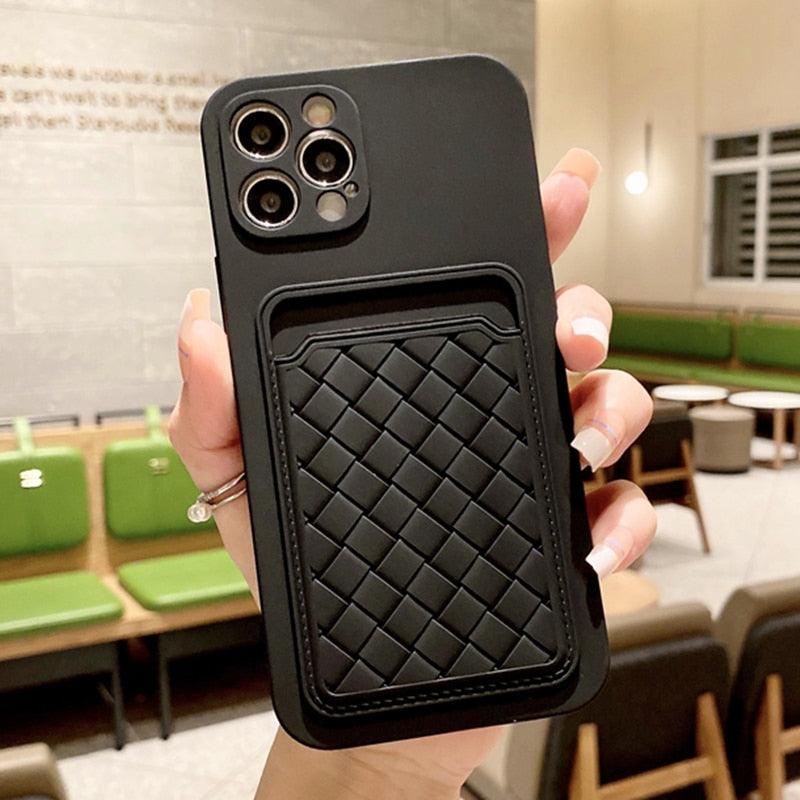 Luxury Colorful Card Holder Wallet Case For iPhone 14 13 11 12 Pro Max Mini 14 Plus Soft Silicone Purse Cover  Silicone Case with Card Holder Compatible with iPhone