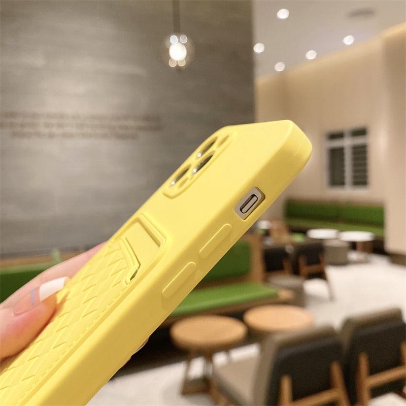 Luxury Colorful Card Holder Wallet Case For iPhone 14 13 11 12 Pro Max Mini 14 Plus Soft Silicone Purse Cover  Silicone Case with Card Holder Compatible with iPhone