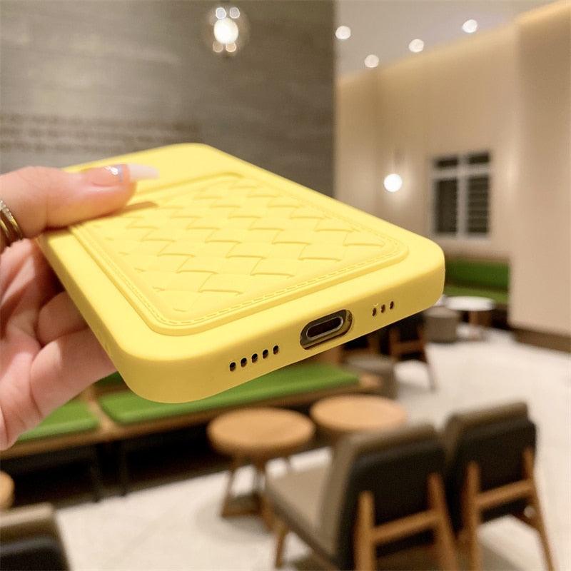 Luxury Colorful Card Holder Wallet Case For iPhone 14 13 11 12 Pro Max Mini 14 Plus Soft Silicone Purse Cover  Silicone Case with Card Holder Compatible with iPhone