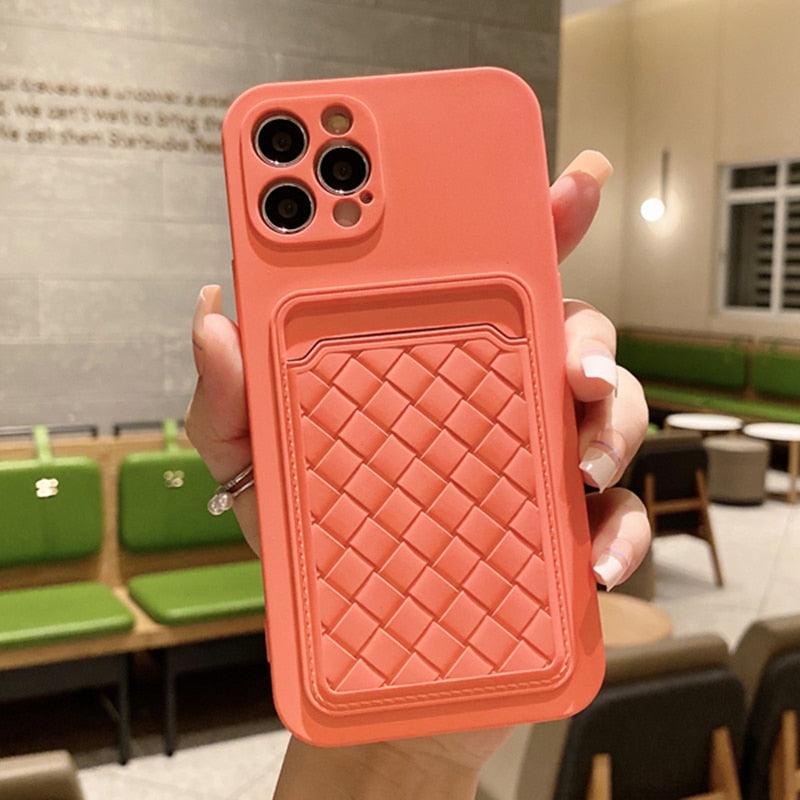 Luxury Colorful Card Holder Wallet Case For iPhone 14 13 11 12 Pro Max Mini 14 Plus Soft Silicone Purse Cover  Silicone Case with Card Holder Compatible with iPhone
